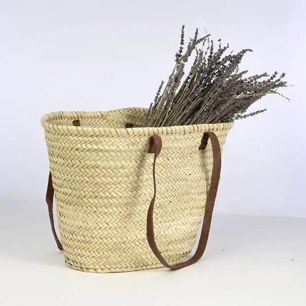 bag Antique Farmhouse Oversized Straw Market Tote with Leather Straps Antique Farmhouse $39
