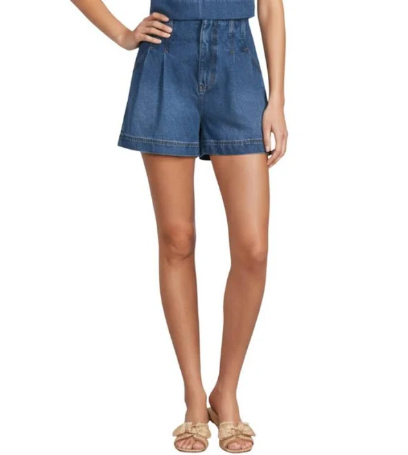 shorts Antonio Melani Kaelie High-Rise Pleated Denim Shorts Dillard's $129