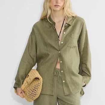 outerwear Aritzia Wilfred Women's Reminisce Relaxed Linen Shirt Aritzia $98