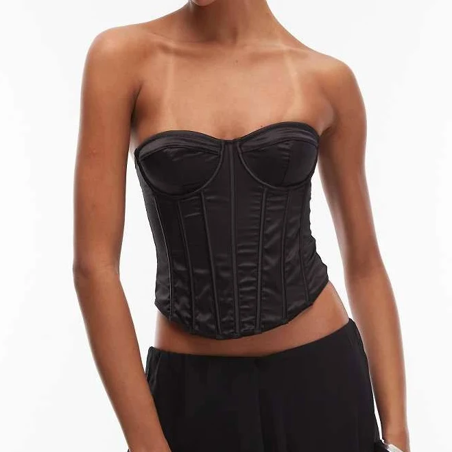 crop top ASOS Satin Cupped Corset Top with Boning ASOS $39.99