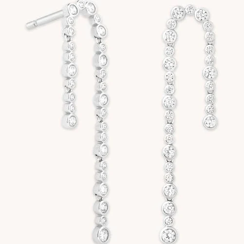 accessory Astrid & Miyu Crystal Scatter Drop Earrings in Rhodium Plated Silver Astrid & Miyu USA $150
