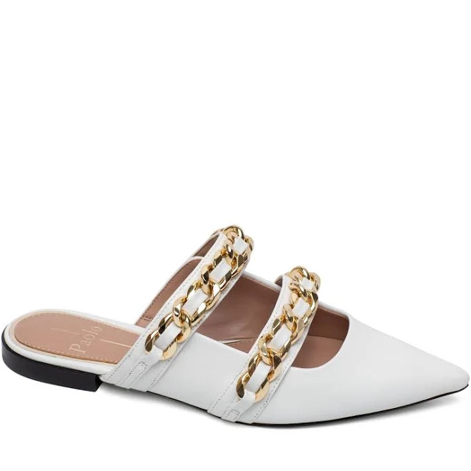 shoes AUREL Pointy Toe Metal Chain Strap Dressy Mules lineapaolo.com $30