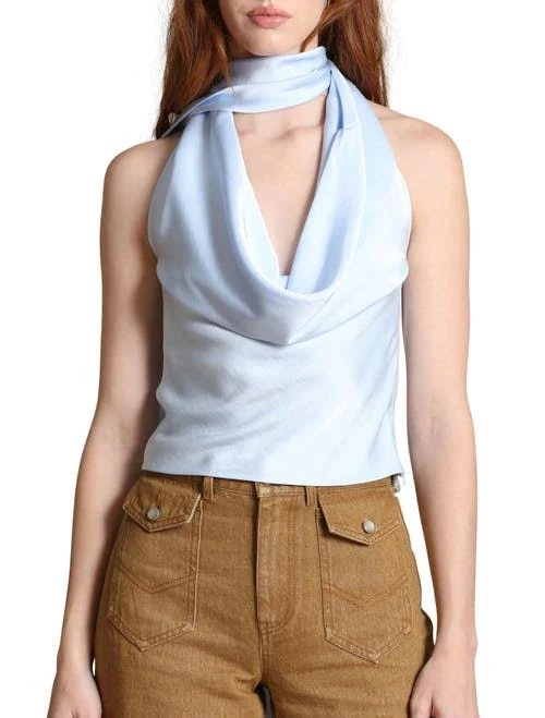 halter top Avec Les Filles Women's Satin Scarf Tie Halter Top Nordstrom $88
