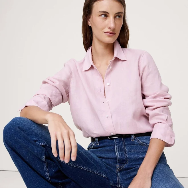 top Banana Republic Women's Everyday Linen Shirt eBay - little_boog $43.12