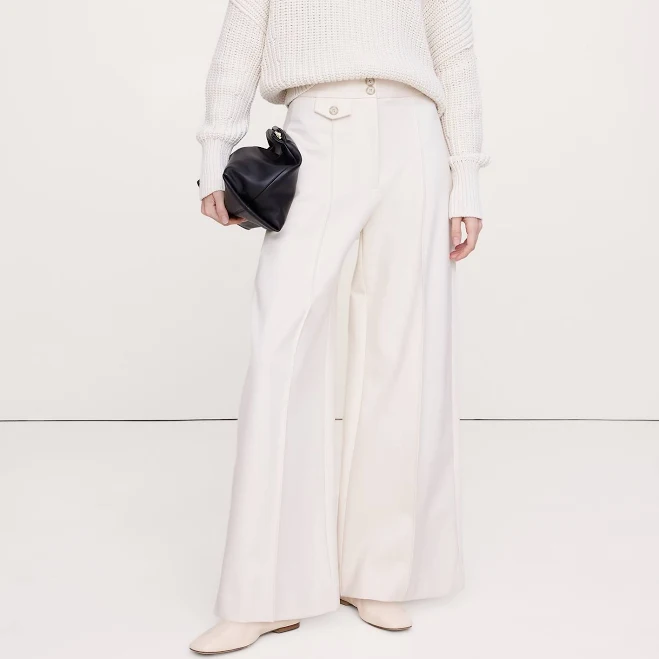 wide leg pants Banana Republic Women's High-Rise Wide-Leg Drapey Ponte Pants Banana Republic $120