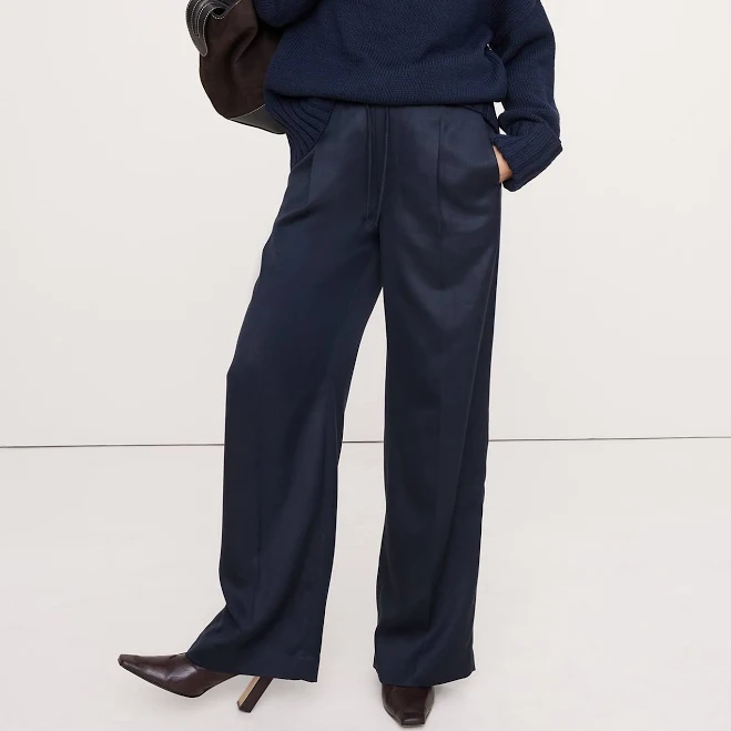 bottoms Banana Republic Women's High-Rise Wide-Leg Drapey Tencel Pants Banana Republic $99.99