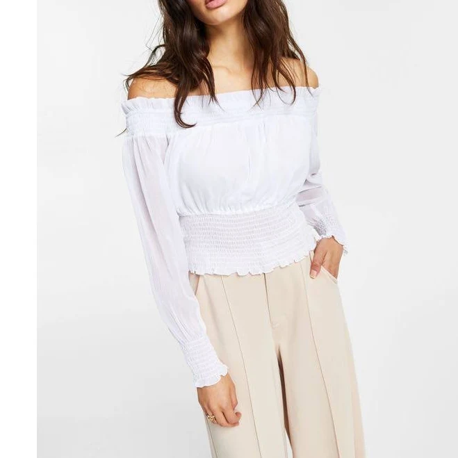 top Bar III Off-The-Shoulder Smocked Top Poshmark $33