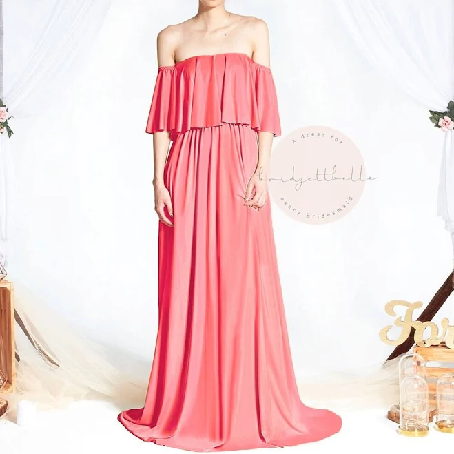 off-shoulder top Bb Acadia Off The Shoulder Floor Length Convertible Maxi Dress Etsy - Bridgettbe11e $65