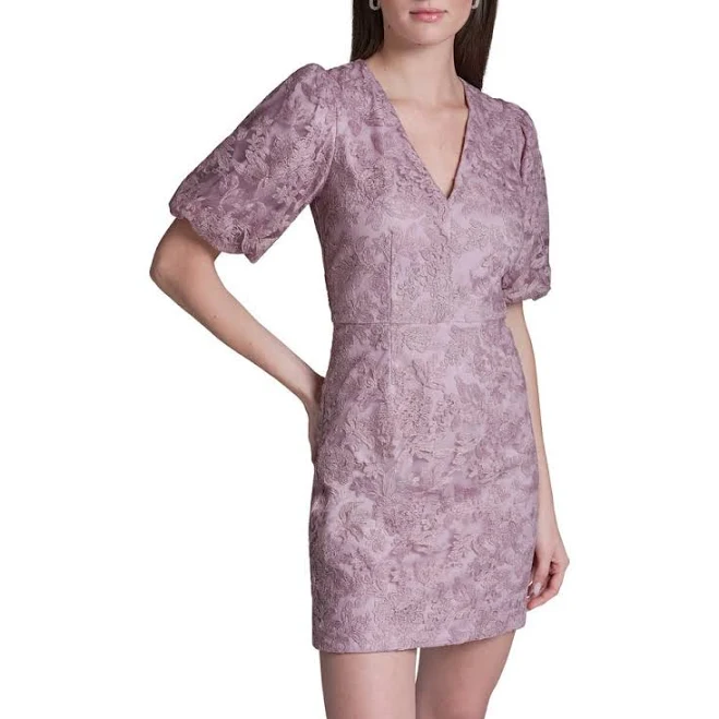 dress BCBGMAXAZRIA Women's Floral Embroidered Lace Puff Sleeve Mini Dress Nordstrom $169