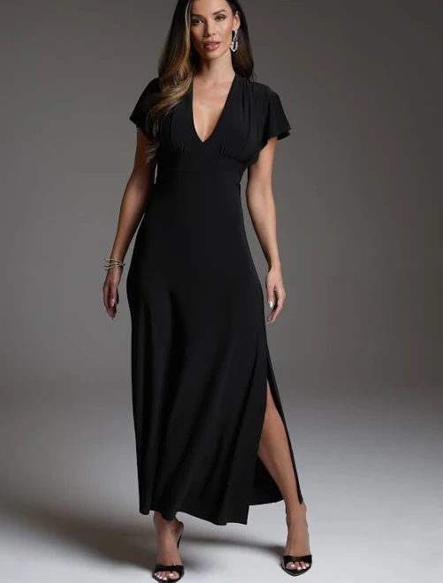 dress Bebe Women's Cap Sleeve V-Neck Maxi Dress bebe $52.99
