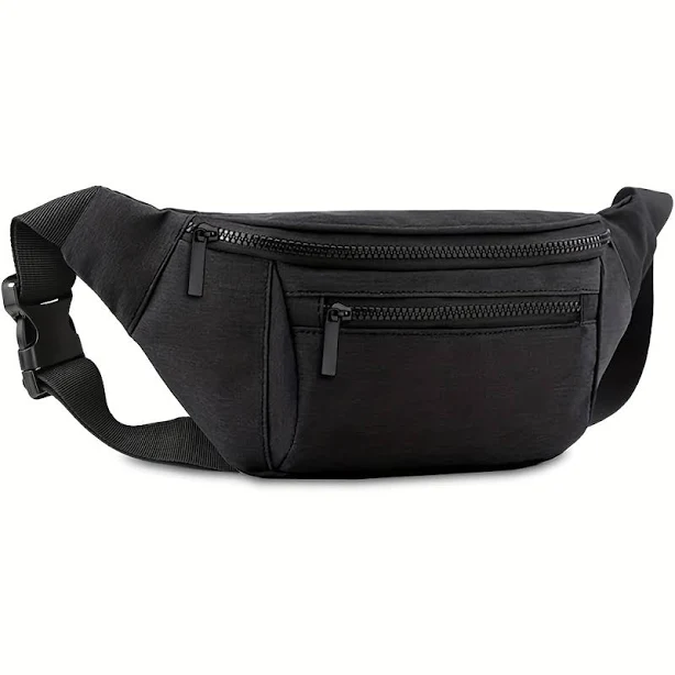 bag Black Nylon Crossbody Waist Bag for Travel & Outdoor Sports, Fanny packs for women plus size, Hip bag, Fanny packs for men clearance, White fanny Temu $16.64