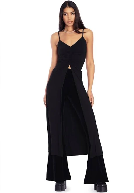 crop top Blackmilk Apparition Split Front Midaxi Top BlackMilk Clothing - AU $47