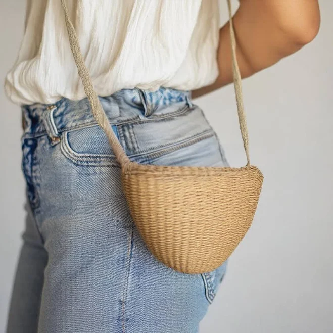 bag Boho Handmade Woven Straw Crossbody Bag Etsy - Seller $14.44