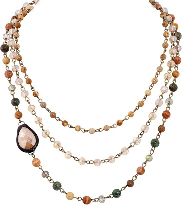 accessory Boho Multi Layer Necklace With Green Stone Beads, Handmade eBay $50.97