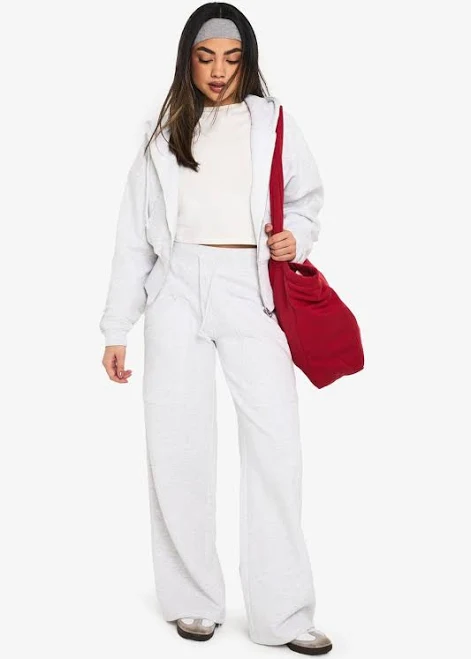 matching set Boohoo Women's Deep Hem Hoodie & Straight Leg Jogger Tracksuit boohoo USA $47.2