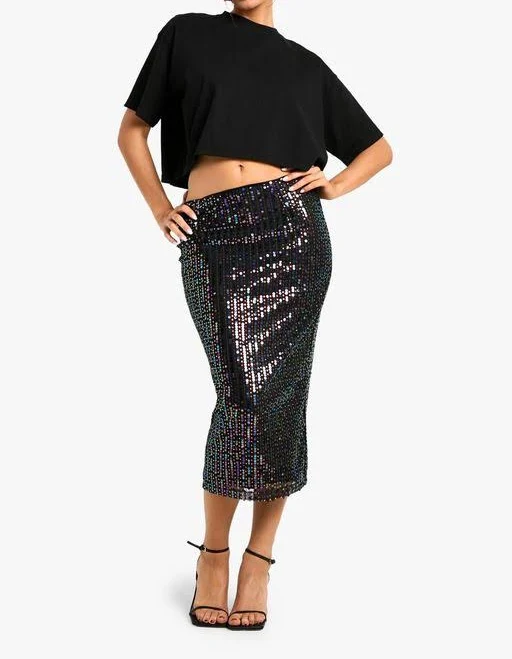 skirt Boohoo Women's Rainbow Sequin Midaxi Skirt Lyst $28.5