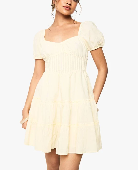 dress Boohoo Women's Tiered Puff Sleeve Smock Mini Dress boohoo USA $30.4