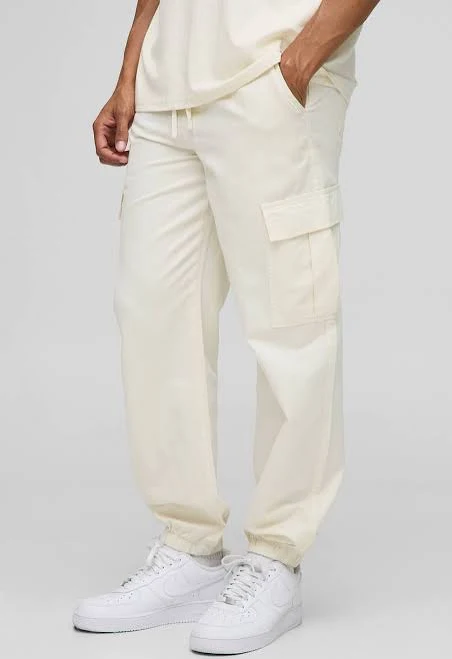 cargo pants boohooMAN Men's Relaxed Fit Chino Cargo Trousers boohoo USA $17.5
