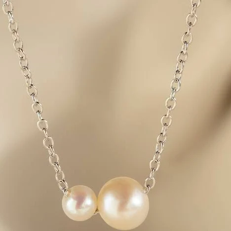 accessory Caitlyn Minimalist Vintage Inspired Duo Pearl Charm Necklace Caitlyn Minimalist $40
