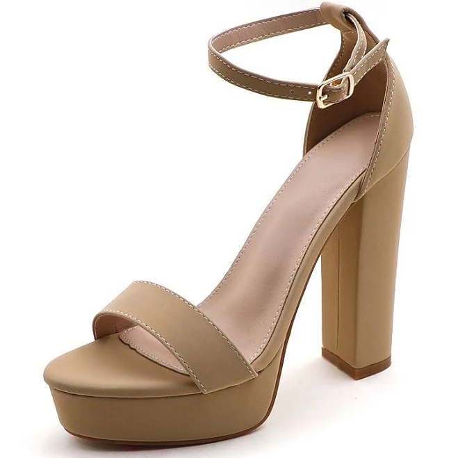 shoes Chunky Platform Heel Ankle Strap Sandal, Women's, Size: 9, Light Brown Kohl's $37.5