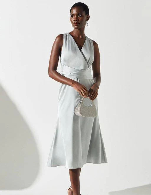 dress Coast Women's Sleeveless Wrap from Satin Midi Dress Lyst $50