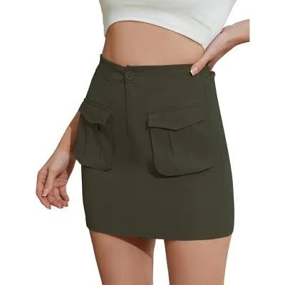 skirt Coolmee Women's Stretchy Cargo Mini Skirt with Pockets Target $28.99