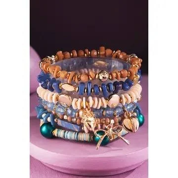 accessory Coral Cove 7 Layered Boho Stack and Stretch Beaded Bracelet O’Reillys Boutique $15