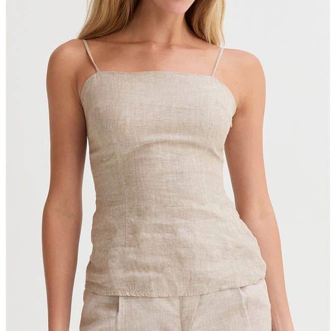 top Crescent Women's Sleeveless Linen Top Nordstrom $75