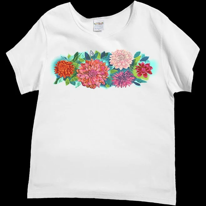 top Dahlia Band Short Sleeve Scoop Neck T-Shirt Crazy Shirts $30.8