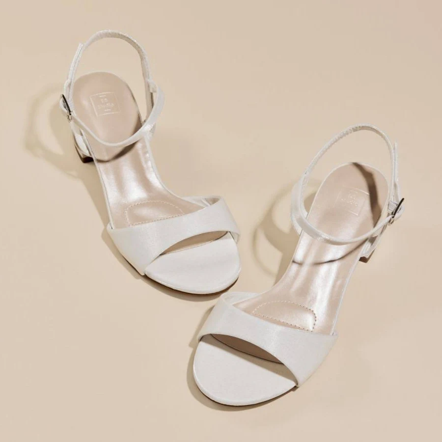 shoes DB Studio Low Block Heel Sandals David's Bridal $39.95