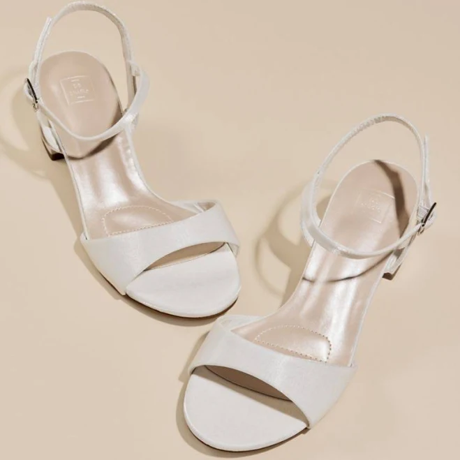 shoes DB Studio Low Block Heel Sandals David's Bridal $39.95
