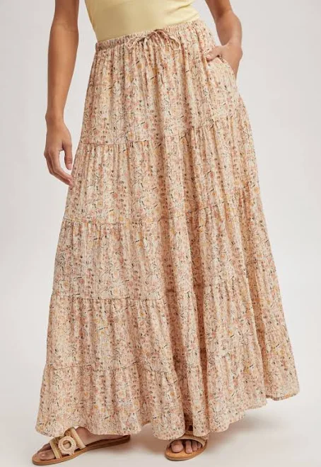 skirt Ditsy Floral Tiered Midi Skirt Amaryllis and Main Boutique $78