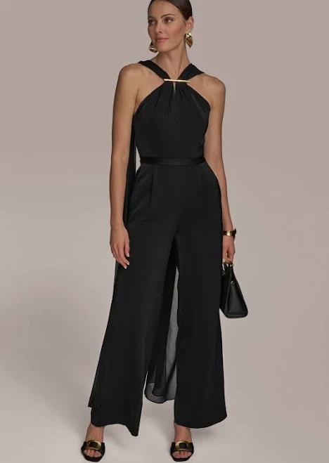 jumpsuit Donna Karan Women's Halter Neck Chiffon & Satin Jumpsuit Donna Karan $161.4