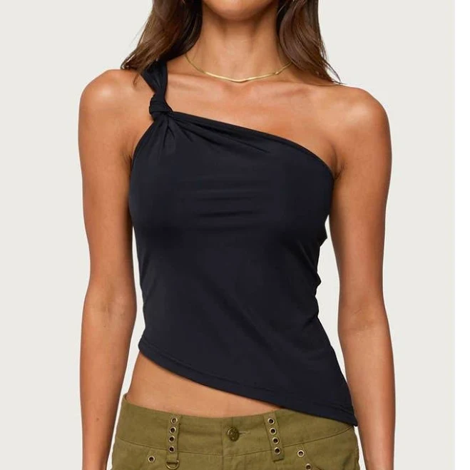 top Edikted Women's Knotted One-Shoulder Asymmetric Top Nordstrom $27.2