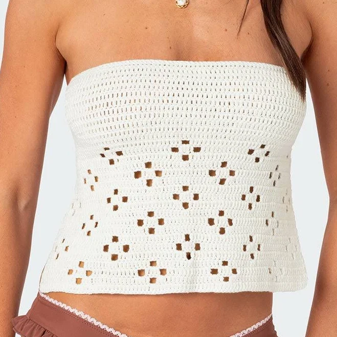 tube top Edikted Women's Niki Crochet Strapless Top edikted $10.4