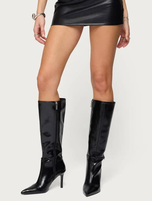 skirt Edikted Women's Viki Faux Leather Mini Skort Nordstrom $48