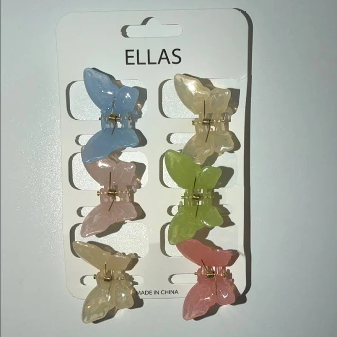 accessory Ellas Accessories | Mini Butterfly Hair Clip Set of (6) | Color: Blue/Pink | Size: Os | Yllas1005's Closet Poshmark $7