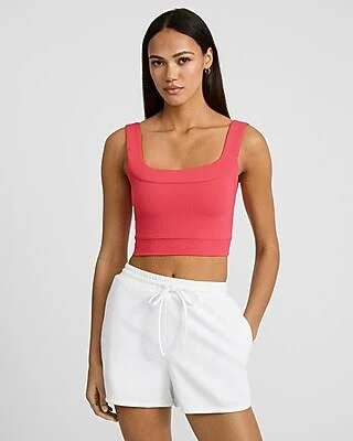 top Express Women's Bodycon Stretch Cotton Square Neck Crop Top Express $9.97