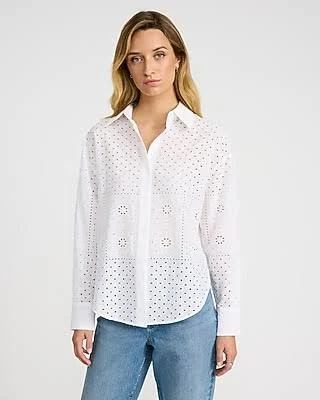 top Express Women's Oversized Eyelet Shirt Express $80