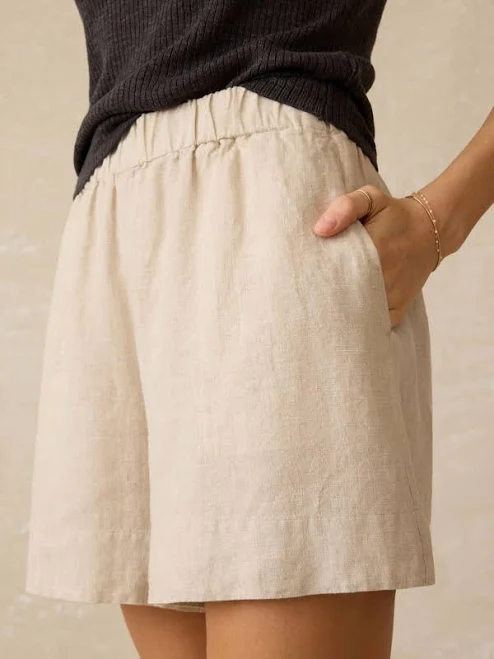 shorts Faherty Women's Laguna Linen Bayview Shorts Faherty Second Wave $36