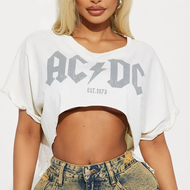 top Fashion Nova ACDC Washed Boxy Crop T-Shirt Fashion Nova $24.99