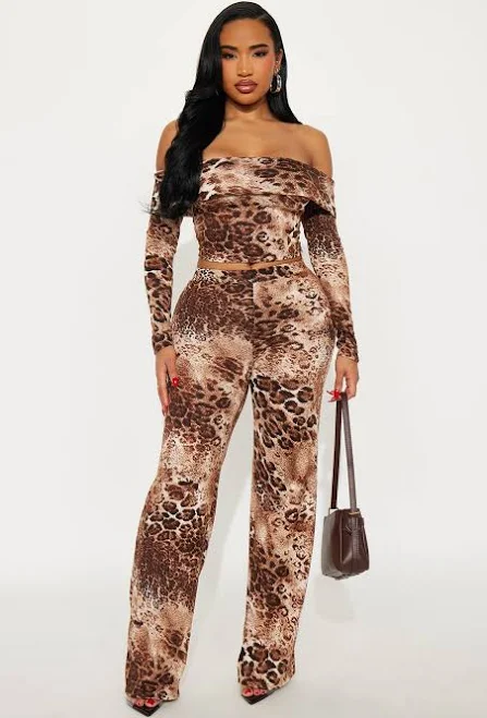 outfits Fashion Nova Long Sleeve Blouse and Wide Leg Pant Set Fashion Nova $12.98