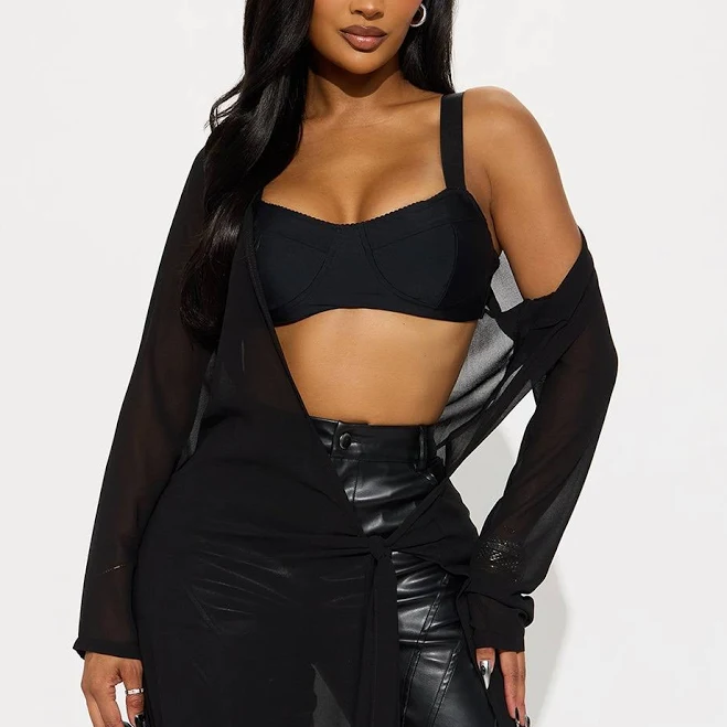outerwear Fashion Nova Sheer Long Sleeve Kimono Fashion Nova $14.98