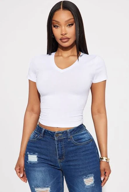 bodysuit Fashion Nova Short Sleeve V-Neck Bodysuit Fashion Nova $6