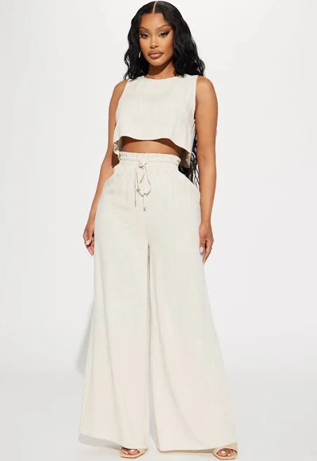 outfits Fashion Nova Size Sleeveless Linen Pant Set Fashion Nova $20.99