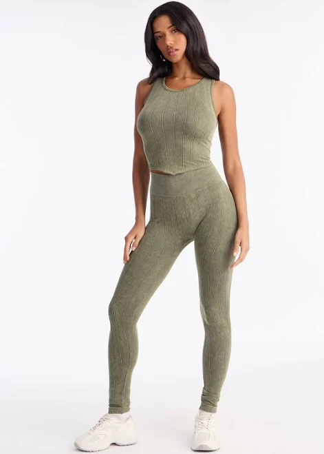matching set Fashion Nova Sleeveless Seamless Cropped Tank Top and Leggings Set Fashion Nova $18