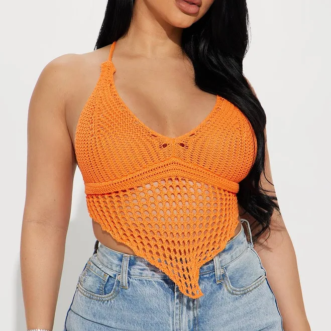 top Fashion Nova Women's Beach Babe Crochet Halter Top Fashion Nova $19.99