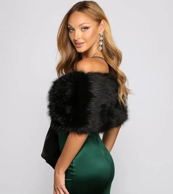 outerwear Faux Fur Shawl Windsor $26.9
