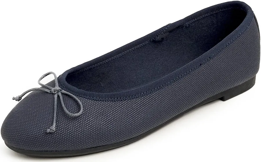 shoes Feversole Women's Round Toe Vegan Leather Ballet Flats with Bow Tie Feversole $25.99