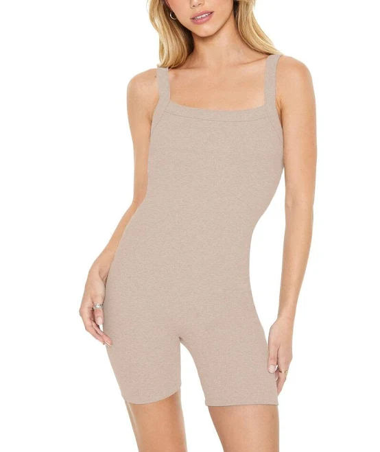 romper Fitted Rib-Knit Romper BIRCH / L Forever 21 $11.99